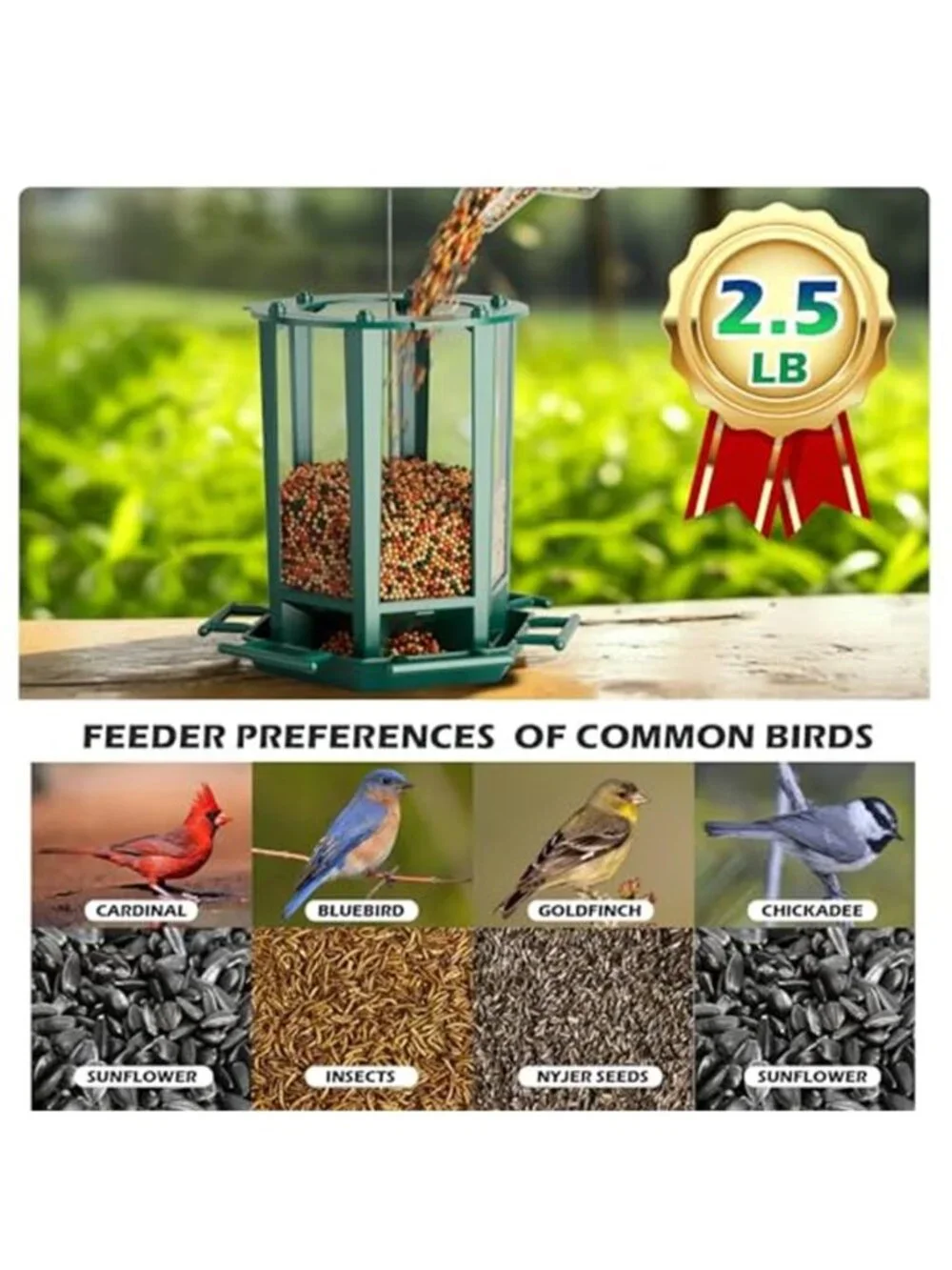 New 2 Pack Bird Feeders for Outdoor Hanging, Retro Pagoda Design Fun